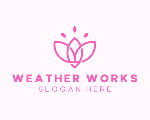 Pink Lotus Flower logo design