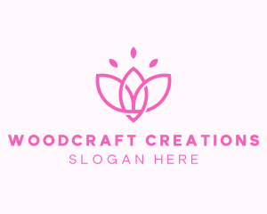 Pink Lotus Flower logo design