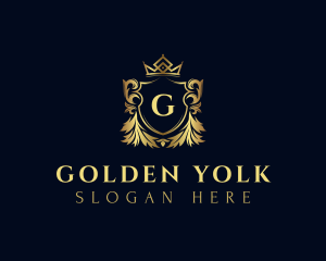 Gold Crown Shield Firm logo design