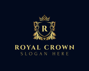 Gold Crown Shield Firm logo design