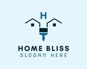 Home Residence Paintbrush logo design