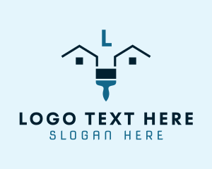 Letter - Home Renovation Paintbrush logo design