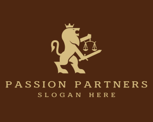 Lion Crown Lawyer logo design