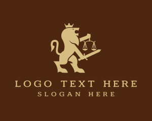 Scale - Lion Crown Lawyer logo design