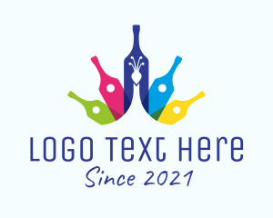 Lounge - Colorful Wine Peacock logo design