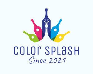 Colorful Wine Peacock logo design