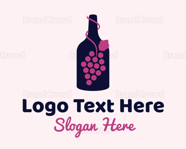 Grape Wine Liquor Logo