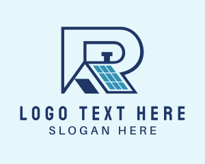 Solar Panel - Solar Roof Letter R logo design