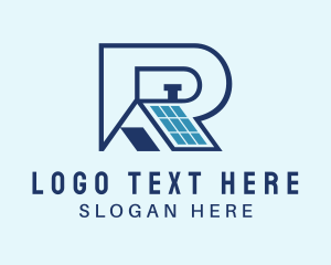 Residential - Solar Roof Letter R logo design