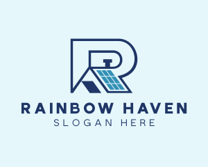 Solar Roof Letter R logo design