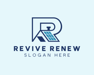 Solar Roof Letter R logo design