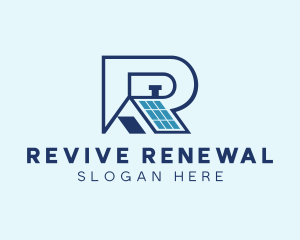 Solar Roof Letter R logo design