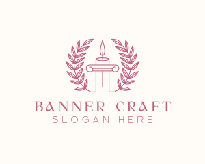 Candlelight Wreath Pillar logo design