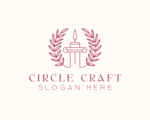 Candlelight Wreath Pillar logo design