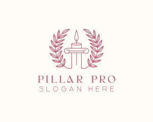 Candlelight Wreath Pillar logo design