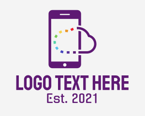 Database - Colorful Cloud Mobile logo design