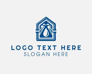 Drainage - Wrench Pipe House Repair logo design