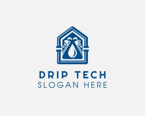 Wrench Pipe House Repair logo design