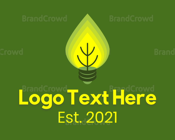 Eco Friendly Leaves Lightbulb Logo