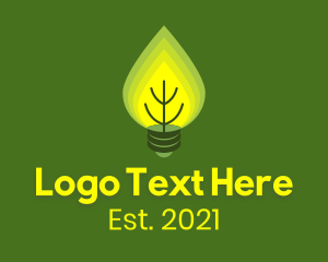 Lightbulb - Eco Friendly Leaves Lightbulb logo design