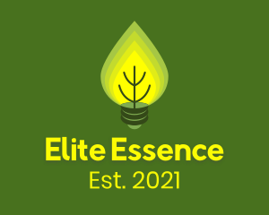 Electrical Energy - Eco Friendly Leaves Lightbulb logo design