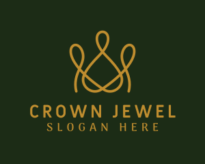 Monoline Crown Jewel logo design