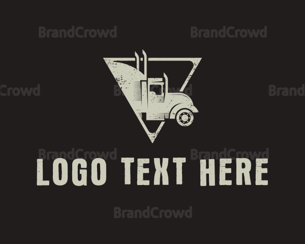 Retro Trailer Truck Triangle Logo
