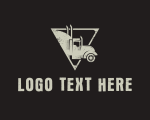 Petroleum Company - Retro Trailer Truck Triangle logo design