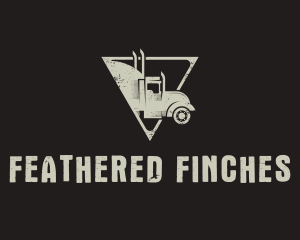 Retro Trailer Truck Triangle logo design