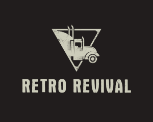 Retro - Retro Trailer Truck Triangle logo design