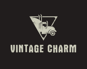 Old School - Retro Trailer Truck Triangle logo design