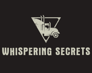 Retro Trailer Truck Triangle logo design