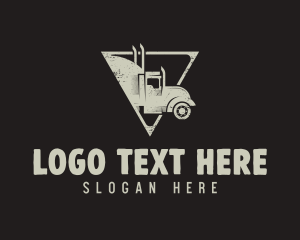 Trailer - Retro Trailer Truck Triangle logo design