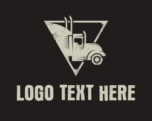 Old School - Retro Trailer Truck logo design