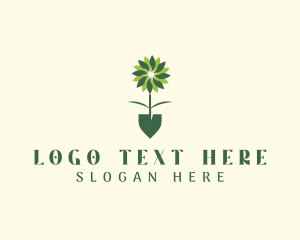 Horticulture - Flower Plant Shovel logo design