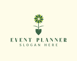 Flower Plant Shovel Logo