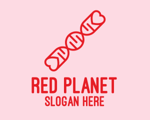 Red Heart DNA  logo design