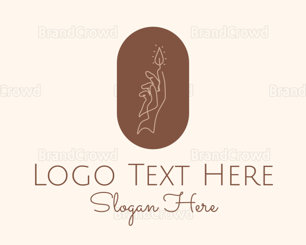Flame Hand Candle Logo