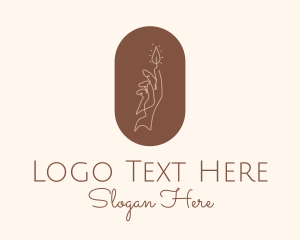 Boho - Flame Hand Candle logo design