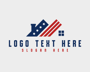 American - Realty Patriotic Home logo design