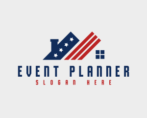 America - Realty Patriotic Home logo design