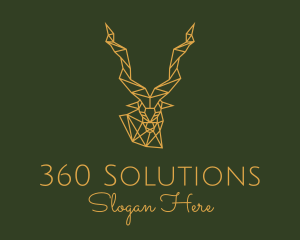 Gold Geometric Antelope logo design