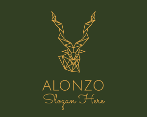 Gold Geometric Antelope logo design