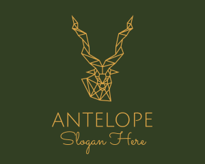 Gold Geometric Antelope logo design