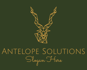 Antelope - Gold Geometric Antelope logo design