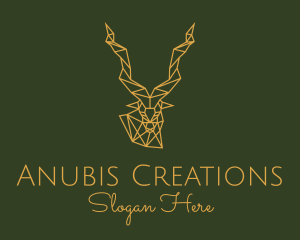 Gold Geometric Antelope logo design