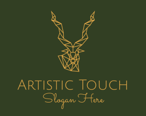 Gold Geometric Antelope logo design