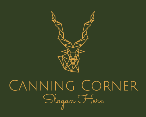 Gold Geometric Antelope logo design