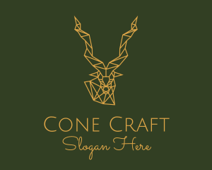 Gold Geometric Antelope logo design