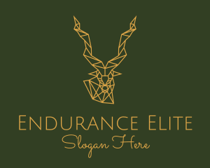 Gold Geometric Antelope logo design